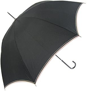 晴雨兼用 長傘 裏ストライプ ハート ブラック PS-1005 晴雨兼用 長傘 裏ストライプ ハート ブラック PS-1005